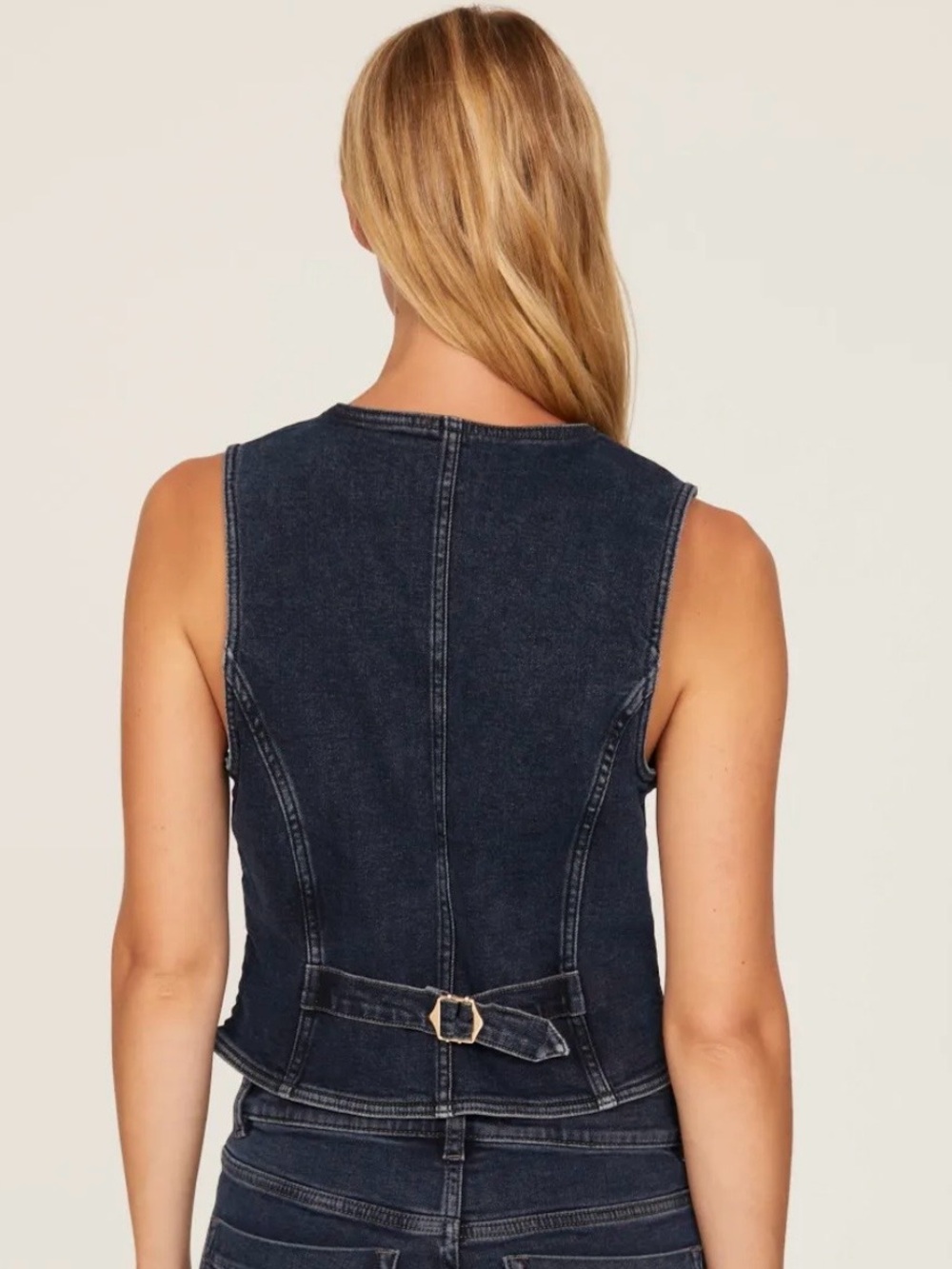 DL1961 Dark Blue Denim Vest- Luxury - Picture 2 of 12